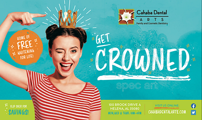 Cahaba Dental - Get Crowned - Postcard- Direct Mail advertising branding design direct mail graphic design marketing postcard print