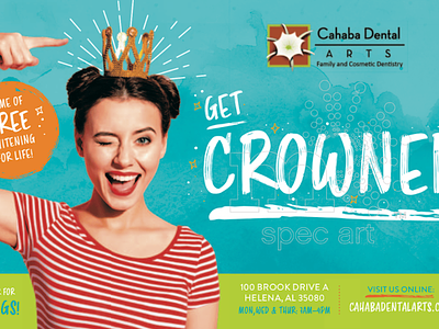 Cahaba Dental - Get Crowned - Postcard- Direct Mail advertising branding design direct mail graphic design marketing postcard print