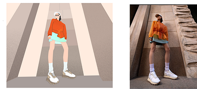 Fashion Model Illustration character character illustration fashion model girl street style sunglass sunglasses texture effect