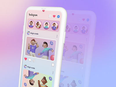 3D Instagram UI 3d ui