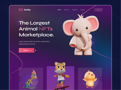 NFT Marketplace Website ethereum homepage landing page nft token ui ux web design