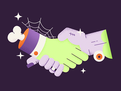 Halloween vs. bussiness bussines illustration character illustration halloween bussiness halloween hand shake halloween illustration hand shake illustration zombie