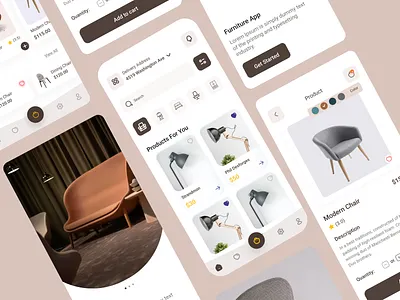 Interior Décor App Design chair desk lamp e commerce app ecommerce figma design furniture furniture app furniture apps furniture store homedesign interior interior design lamp mobile apps product design product shop property shop ui uiux