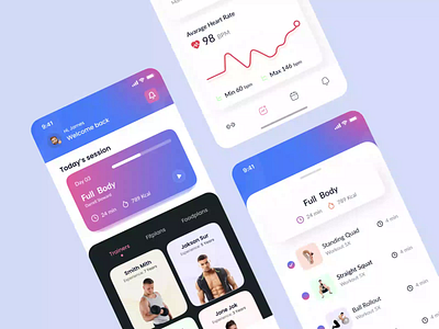 Fitness App UI Interaction animation app ui fitness fitness app guide app gym gym app motion animation ui interaction workout workout app zainiklab