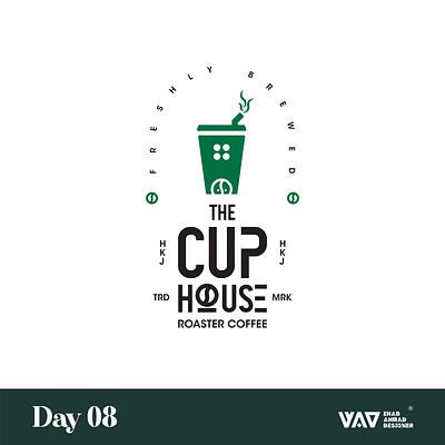 The Cup House art beans branding coffee creative design drink flat hot idea logo roaster shop