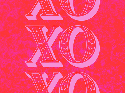 XOXOXO adobe fresco art licensing available to license galentine greeting card hand lettered hand lettering illustration lettered lettering typography valentine