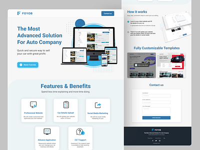 FOYOB Landing Page Auto Company app auto company automotive design graphic design landing page modern ui ui ux website