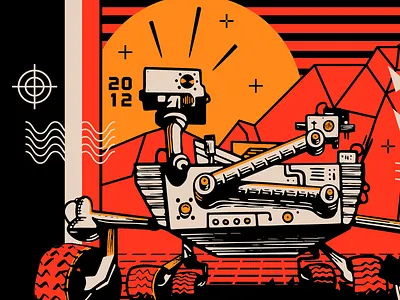 FUTEK 10 Year Anniversary of Mars Rover data design illustration illustrator machine mars mars rover nasa procreate retro robot shirt design space type vintage