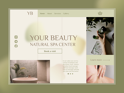 YourBeauty. Website for Natural Spa Center beauty design exploration figma landing landing page minimalism natural spa ui ux web webdesign website