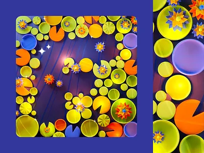 36DOT 22 — (National) Flower • Lotus 36daysoftype 3d blender colorful design flower gradient illustration illustrator leaf letter lotus lotus flower lowpoly playful stylized water lily