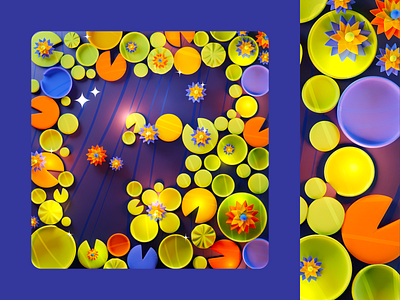 36DOT 22 — (National) Flower • Lotus 36daysoftype 3d blender colorful design flower gradient illustration illustrator leaf letter lotus lotus flower lowpoly playful stylized water lily
