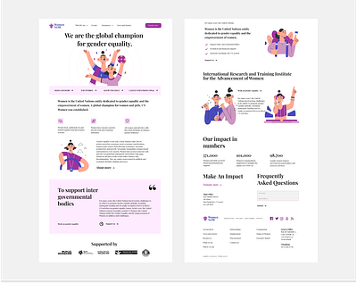 Women Charity Landing Page UI/UX charity fund child community connection crowdfunding donation fundraiser nonprofit poor social media startup support uiux unwomen website women