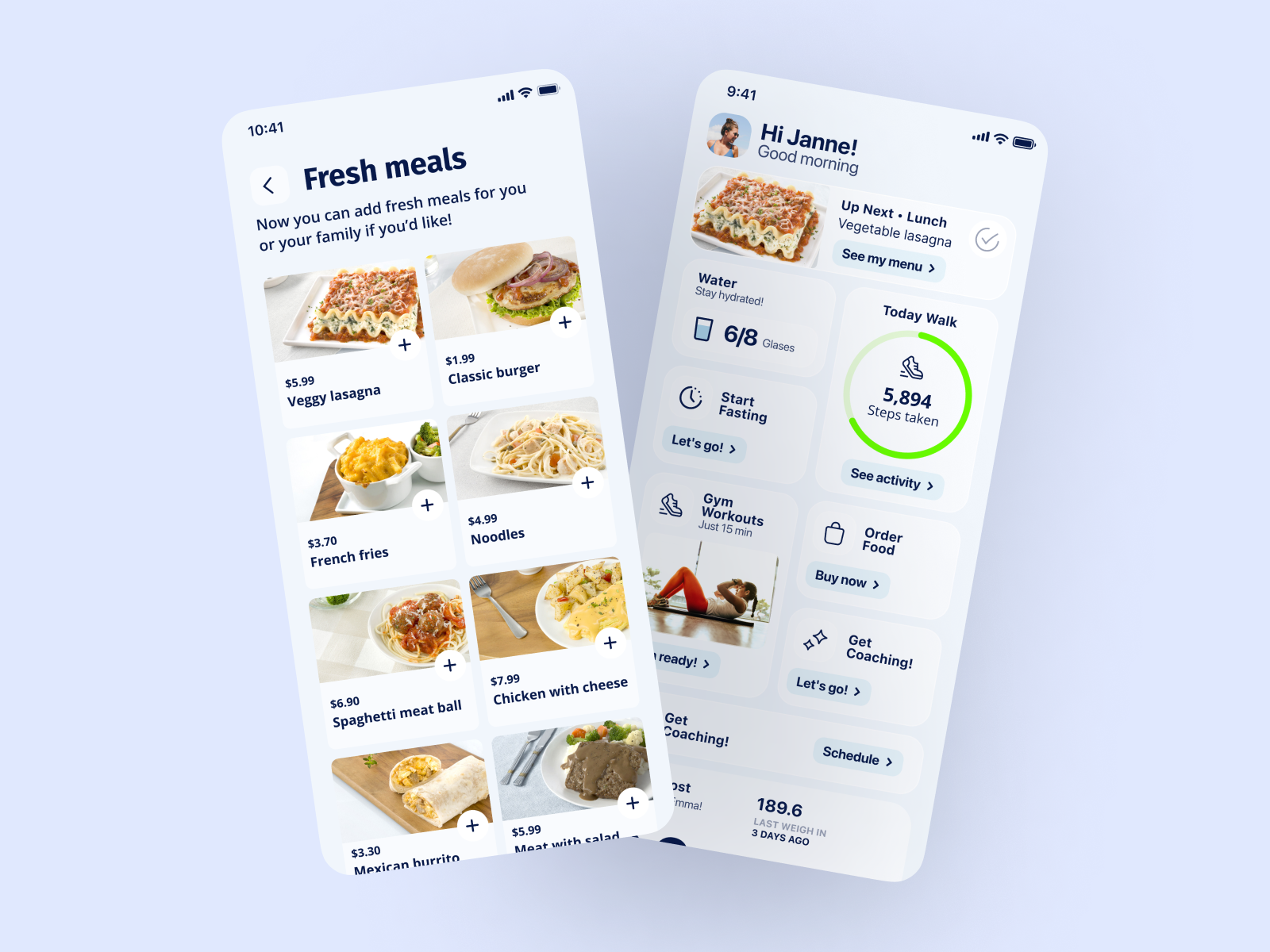 Diet app for Jeeny Craig app clean design designer e commerce mobile store ui ux