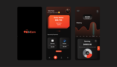 I-Earn Mobile app graphic design logo ui