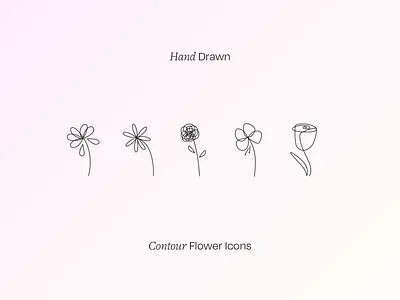Flower Icons flowers hand drawn icons icons illustration minimal pattern