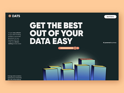DAT5 ( AI Services ) Landing Page ai animation custom grid data landing page motion graphics product page ui ux web website