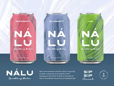 Nalu Sparkling Water - Inspired by the sea design packaging packaging design