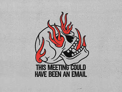 Flaming Skull badgedesign branding burning email fire flame graphic design illustration illustrator logo meeting merch skull sticker typography vector