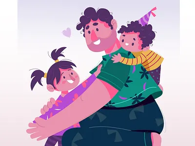 Dad connection cartoon character design design illustraion illustration vector