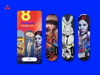 Skateboard design.lab app design blue creative design figma framer homepage inspiration logo design mobile app popular product design ui ui design user interface ux ux design uxui xd