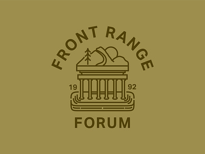 Front Range Forum Logo (Alternate) ancient branding classical colorado columns debate discussion education forum greek illustration learning logo neoclassical pillars roman school thought vector vector illustration