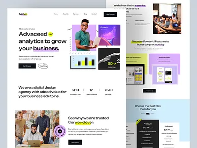 Agency landing page design : home page agency agency website bank digital agency finance fintech home home page homepage landing landing page landingpage marketing product designer ui ux web design web site website website design