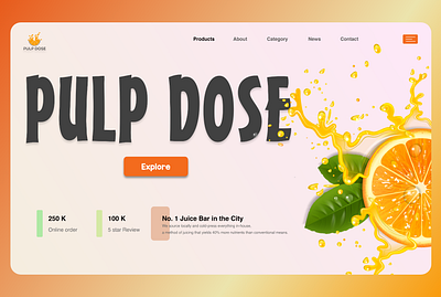 Juice Bar Landing Page Design app design application designs branding design graphic design illustration landing page landing page design logo mobile app ui design ui vector