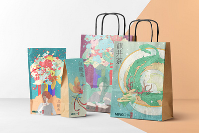 MINGCHA - Tea Packaging branding graphic design illustration packaging visual design