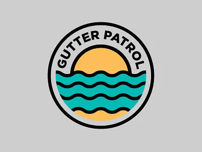 Gutter Patrol Badge Design badge branding flat design graphic design logo logo designer logo designer logo design icon round design thick lines vector