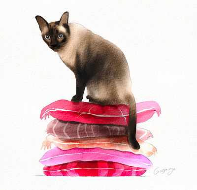 siamese cat graphic graphic design