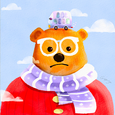 Watercolor cute Bear clipart bear kawaii teddy