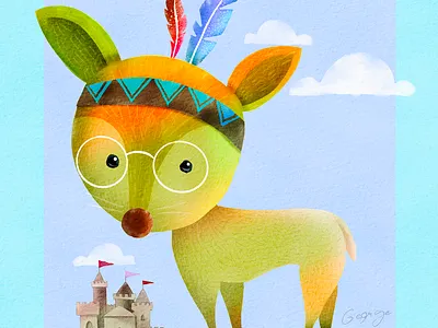 Watercolor cute Deer clipart deer kawaii
