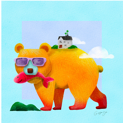 Watercolor cute Bear clipart bear kawaii teddy