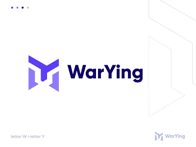 WY LOGO brand identity branding design financial fintech lettering logo design marketing modern sas software tech technology techy unused