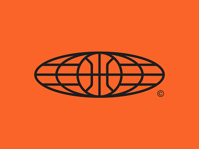 Globball ball basketball bball earth globe grid logo orange planet sports symbol
