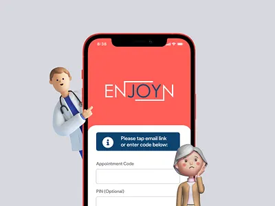 Enjoyn - Virtual Appointments Solved app clean design enjoyn healthcare interface login mobile privacy product design rebrand sketch ui user experience user interface ux video call video conference virtual appointment webex