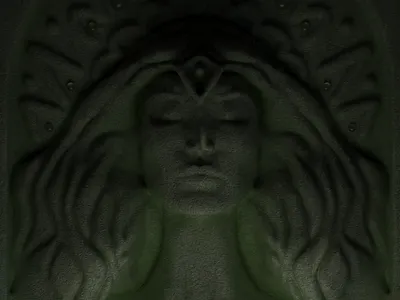 Altar Goddess 3d 3d character altar blender c4d cinema 4d game game art game design gemstones modeling podium sculpt sculpting statue stone