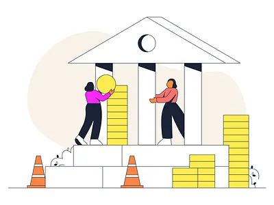 Banking Illustrations analytics bank account banking design finance homepage illustration notification payments security website