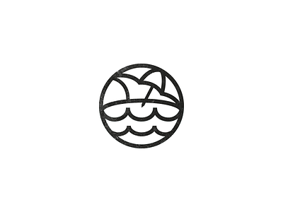 Sea resort Logo brand branding circle design illustration logo logo design logo designer monochrome logo monoline logo sea logo summer logo surfing logo vector