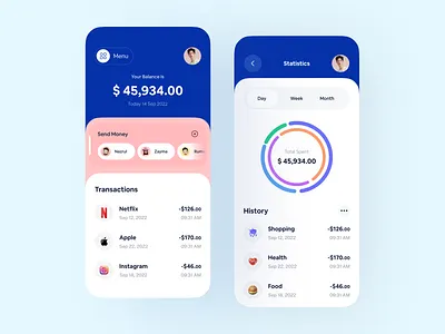Banking App app app design bank bank app banking card app clean finance app minimal mobile mobile app mobile app design mobile banking mobile ui money onile wallet transactions ui uiux wallet