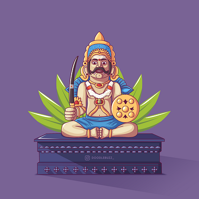 South Indian guardian deity "Ayyanar swami". character doodlebuzz god godillustration illustration indiangod procreateillustration southindia vectorart