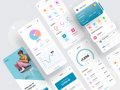 Mobile app E-wallet. branding colorful design e wallet full mobile app illustration minimal mobile mobile app money money transaction product design ui uiux ux web web design