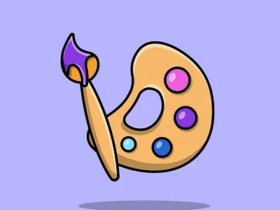 Paint Brush With Color Palette colorful