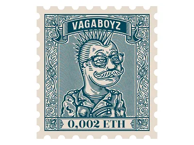 Vagaboyz Postage Stamp design engraving graphic design identity illustration nft postage stamp vagaboyz vector