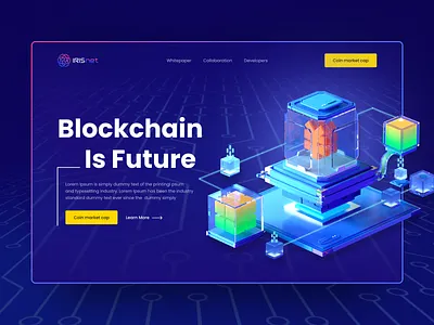 Blockchain Header Exploration - WebsiteDesign bitcoin blockchain crypto cryptocurrency defi ethereum header home page irisnet landing landing page nft redesign template ui ux web design website design