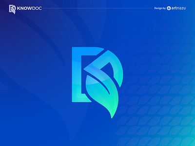 KnowDoc logo and branding design project. artnazu branding creative design dletter doctor education flat icon illustration kletter know leaf logo logo designer minimal modern symbol typography vector