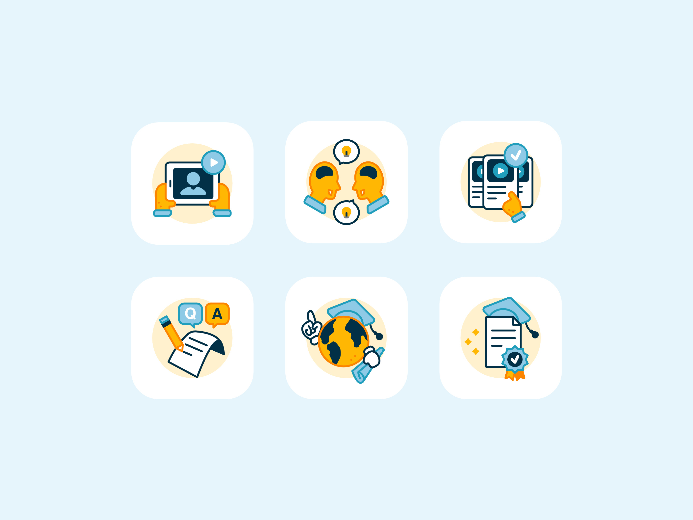 E-Course Icon Set by Eka Maivan Fikrianto on Dribbble