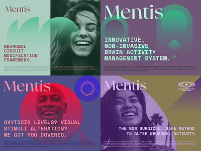 Mentis healthtech company posters branding card figma futuristic geometry gradients graphic design health health tech poster typography