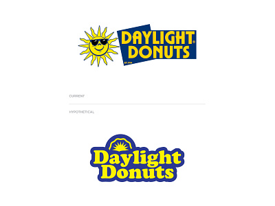 Daylight Donuts - Hypothetical Rebrands brand brand design brand identity branding branding design cooper std daylight donuts donuts graphic design logo logo design rebrand typography