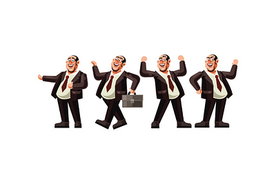 Boss Character Set Graphics Vector Illustration adult